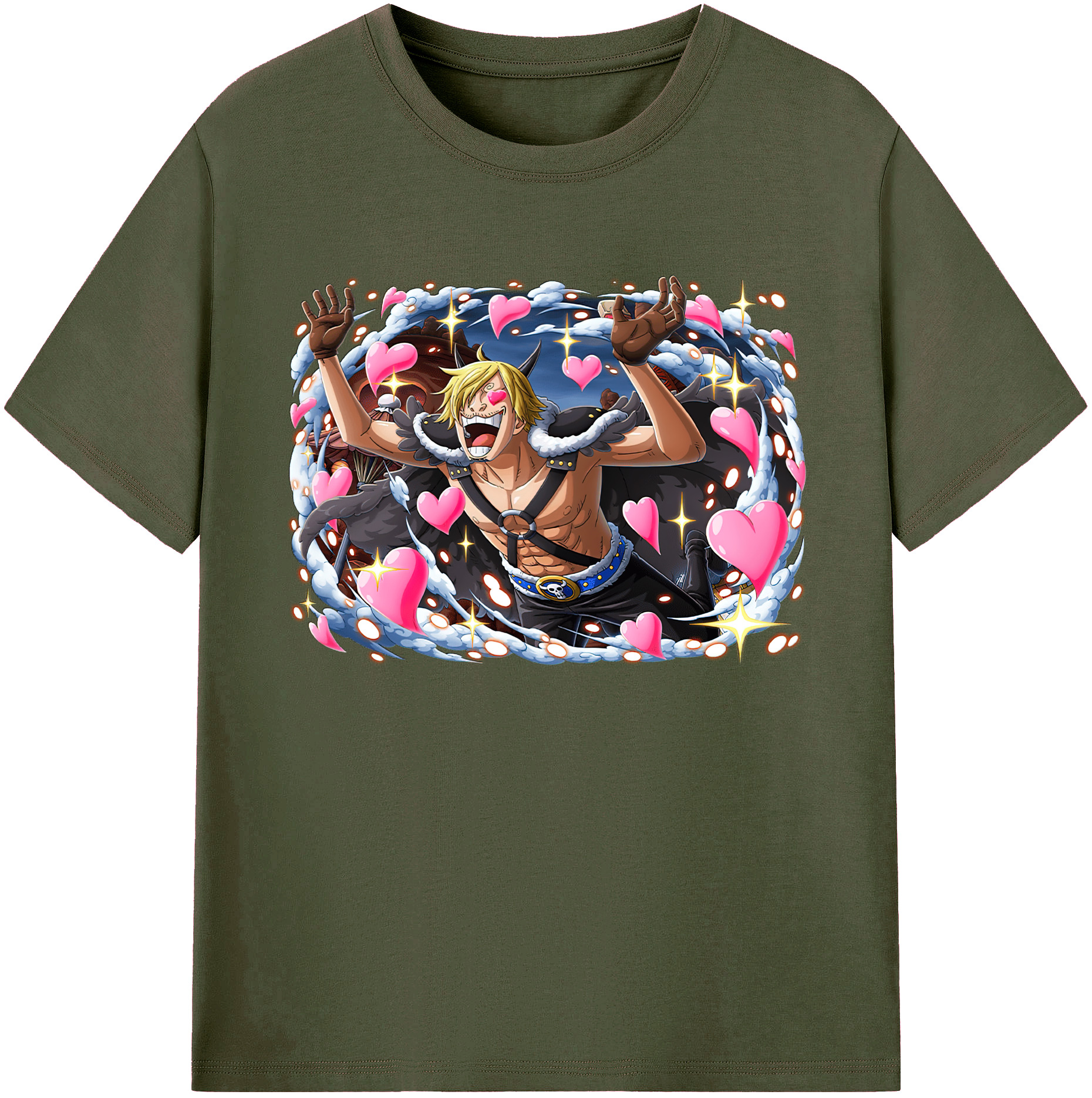 （画像用） ワンピース サンジ ONE PIECE Sanji 綿100％ メンズ半袖Tシャツ｜肌触りやわらか＆通気性